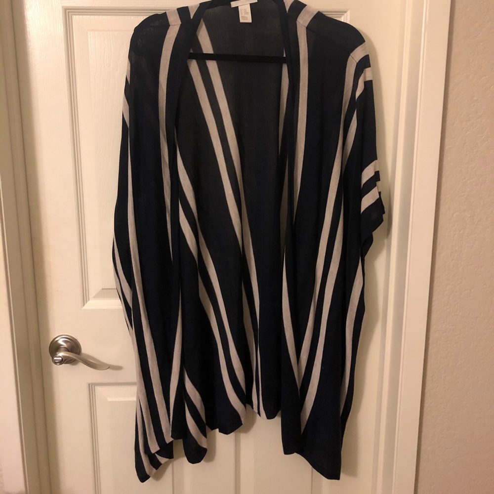 HM navy and white striped kimono